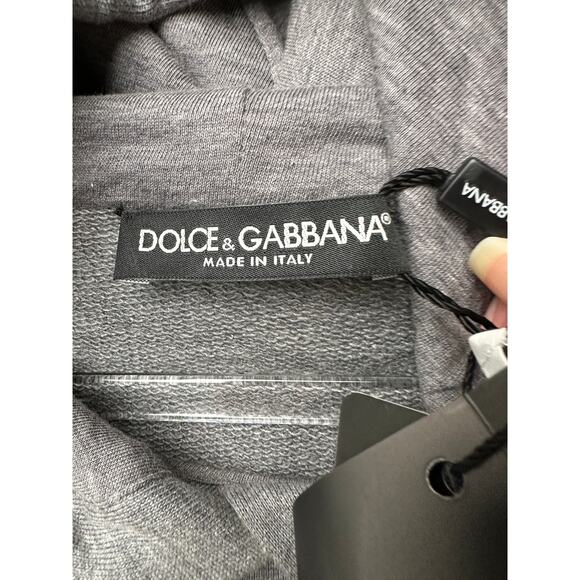 NWT Dolce & Gabbana Embellished Floral Logo Hoodie Gray Women US M - Picture 13 of 16